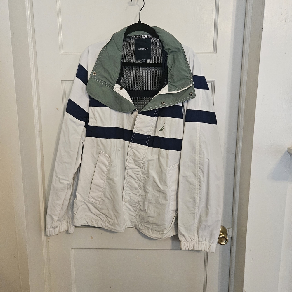Nautica White and Blue Men's Windbreaker
